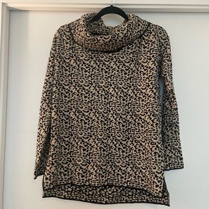 Calvin Klein leopard print cowl neck sweater